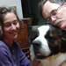  Sally and Tom with their new dog, Daisy.