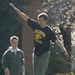  Not only were the cherry trees in bloom everywhere, but UW had tightrope walkers.  (Well, actually, members of the climbing club on slackline.)  The guy on the right was really good.