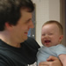  Thilo with his dad, David.  David thinks this might be one of the biggest Thilo giggles recorded on film to date.