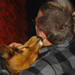  Serena, the invited canine guest, makes her affections known